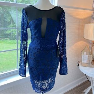 NBD Navy Lace Mini Dress.